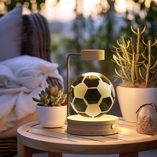 Mandotos cosmic dinosaur crystal ball indoor night light with USB power, warm glow for bedside or birthday gift.