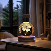 Mandotos cosmic dinosaur crystal ball indoor night light with USB power, warm glow, perfect as a bedside or birthday gift.