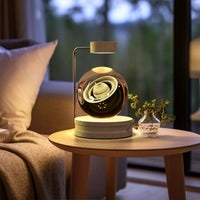 Mandotos cosmic dinosaur crystal ball night light with USB power, warm bedside glow, perfect as a birthday gift or indoor lamp.