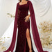 Sequin mesh fishtail dress with split design by MANDOTOS, elegant evening wear with shimmering details and flowing silhouette.