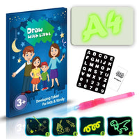 Mandotos educational 3D drawing pad with magic light effects, puzzle board, and sketching surface for kids' creative play.