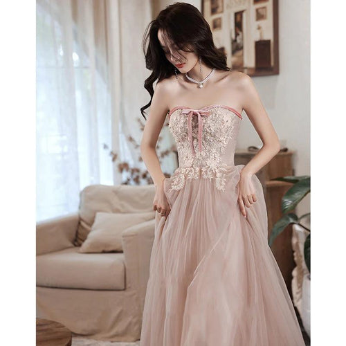 Mandotos elegant tube lace sequined ball gown, perfect for pageantry and prom, showcasing intricate lace and shimmering sequins.