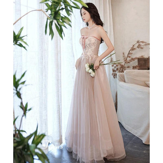 Elegant MANDOTOS tube lace sequined ball gown for pageantry and prom, featuring a fitted silhouette and intricate detailing.