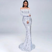 Elegant MANDOTOS evening dress featuring a flowing fabric and sophisticated design, perfect for formal occasions.