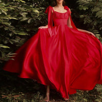 Mandotos sleeveless camisole gown, elegant evening bridesmaid dress for women, featuring a stylish and flowing silhouette.