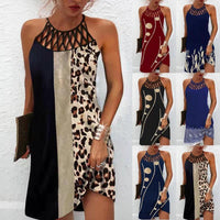 Mandotos casual fashion print halterneck dress for women, perfect summer clothes with vibrant pattern and lightweight fabric.
