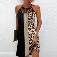 Mandotos casual summer halterneck dress with vibrant fashion print, perfect for women's warm-weather style.