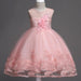 First Communion flower girl dress by Mandotos featuring lace trim, tulle fabric, and bead embroidery for special occasions.