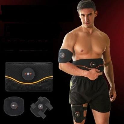 Mandotos fitness muscle stimulator device for sculpting muscles anytime, anywhere, with a compact and portable design.