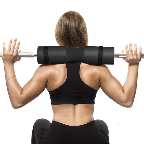 Mandotos foam barbell pad cover for squat exercises, providing cushioning and support during gym workouts.