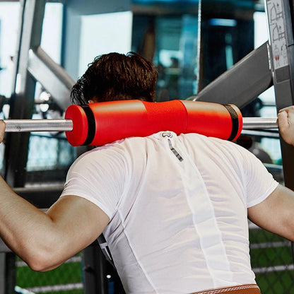 Mandotos foam barbell pad cover for squats, gym exercise cushion with thick foam for comfort during weightlifting.