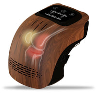 Mandotos knee relief massager with heating and vibration therapy showing adjustable straps and control panel for pain relief.