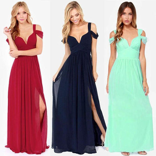 Elegant Greek style pleated long floor-length dress by MANDOTOS, featuring flowing fabric and classic design.