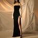 Mandotos long party skirt, elegant dinner dress with flowing fabric, perfect for annual celebrations and special occasions.