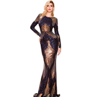 Mandotos long sleeve backless sequin maxi dress for women, featuring a sparkling, elegant design suitable for special occasions.