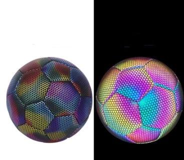 Mandotos luminous reflective football featuring machine-stitched design, ideal for night play and outdoor football games.