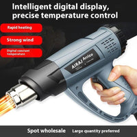 Mandotos digital display heat gun with 2500W power, featuring a digital control panel and ergonomic handle for versatile use.