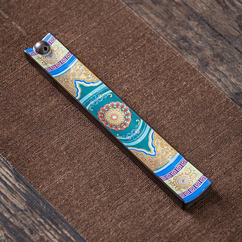 Mandotos enamel wire ceramic incense burner ornament, ideal for tea ceremony and home decor ambiance, featuring intricate cloisonne design.