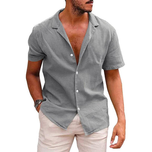 Men’s casual beach shirt by MANDOTOS, short sleeve button-down style ideal for effortless summer wear.