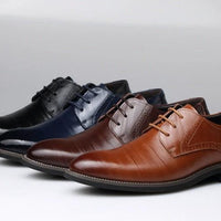 Mandotos men's leather dress shoes and casual shoes in large sizes, featuring sleek design and polished finish.