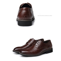 Men's leather dress shoes by MANDOTOS, casual and business style, large size, featuring sleek design and polished finish.