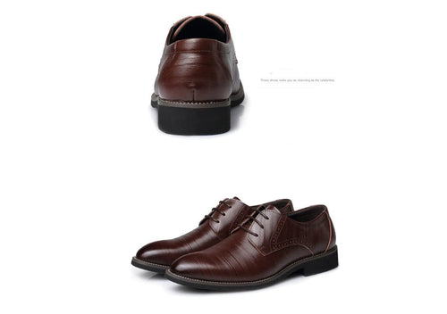 Men's leather dress shoes by MANDOTOS, casual and business style, large size, featuring sleek design and polished finish.