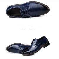 Mandotos men's leather dress shoes and casual shoes in large sizes, featuring a polished finish and stylish design.
