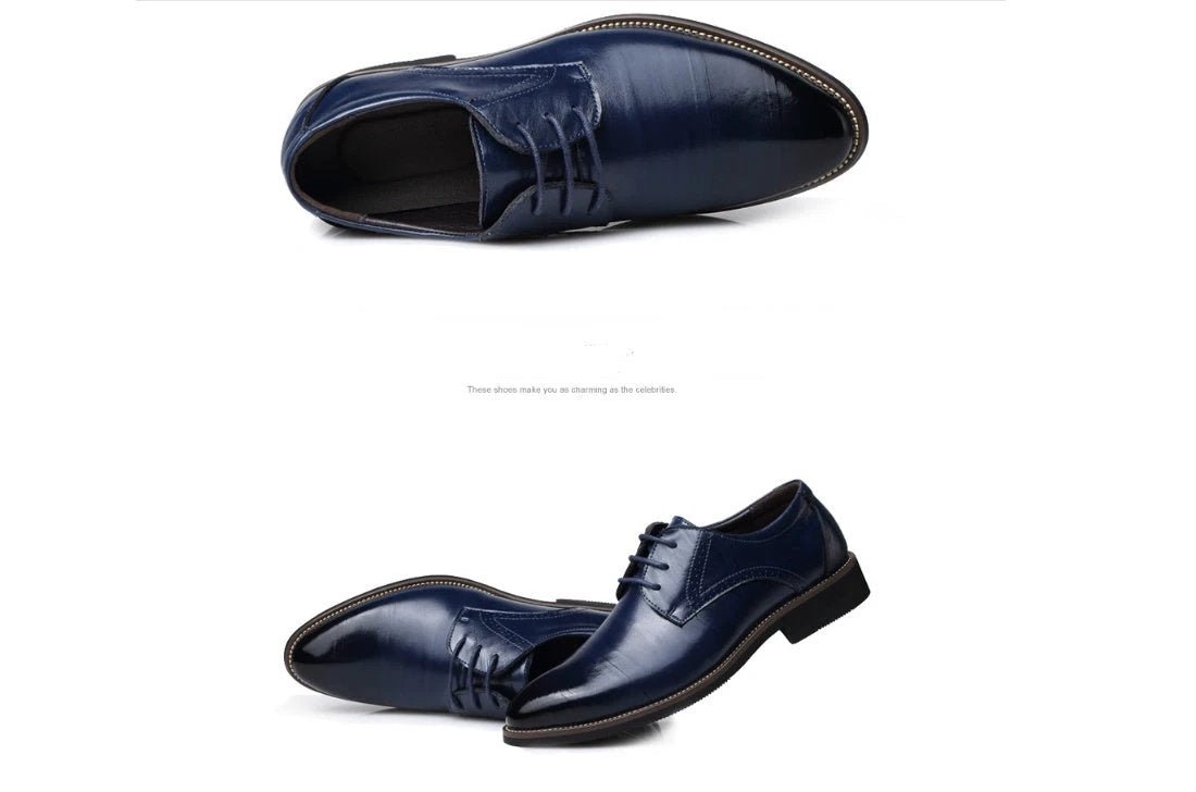 Mandotos men's leather dress shoes and casual shoes in large sizes, featuring a polished finish and stylish design.