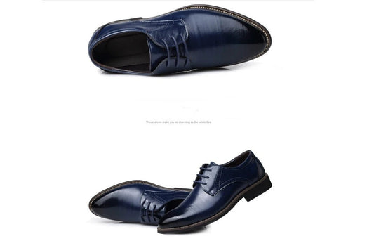 Mandotos men's leather dress shoes and casual shoes in large sizes, featuring a polished finish and stylish design.