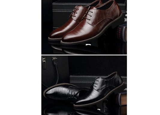 Mandotos men's leather dress shoes in large size, casual and business style, made for men's fashion and comfort.