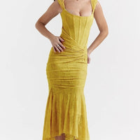 Purple Mozision off-shoulder backless evening dress for women, sleeveless, strapless, ruched bodycon style for club or party wear.