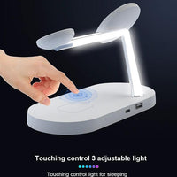 Mandotos multifunctional five-in-one magnetic wireless charger with phone, watch, headset holder, and 15W fast charging.