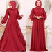 Mandotos Muslim women's long sleeve chiffon dress with modest design, flowing fabric, and elegant style.