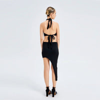 Mandotos women's summer mini dress with cross design, perfect for parties and club outings, featuring a stylish short, mini fit.