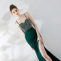 Mandotos one-shoulder mermaid dress with suspenders, elegant banquet gown featuring a sleek, form-fitting design and stylish silhouette.