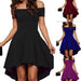 Mandotos one-shoulder short sleeve top paired with a large swallowtail skirt, stylish and elegant women's fashion ensemble.