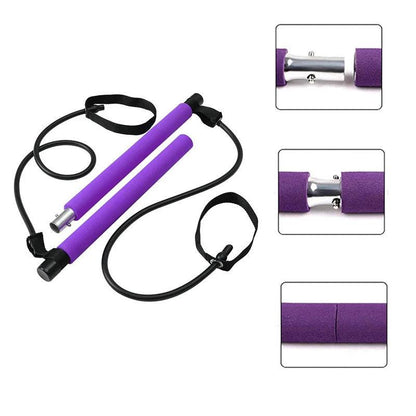 Mandotos portable Pilates bar for versatile resistance training, shown with handles and adjustable length for fitness workouts.