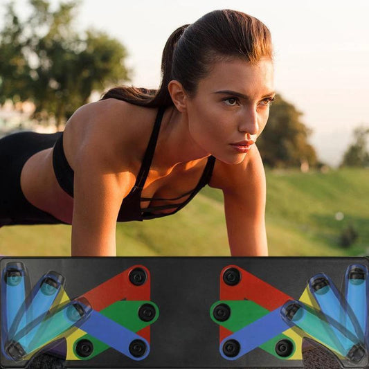 Mandotos 9-in-1 push-up rack and display shelves for body building, gym training, suitable for women and men.