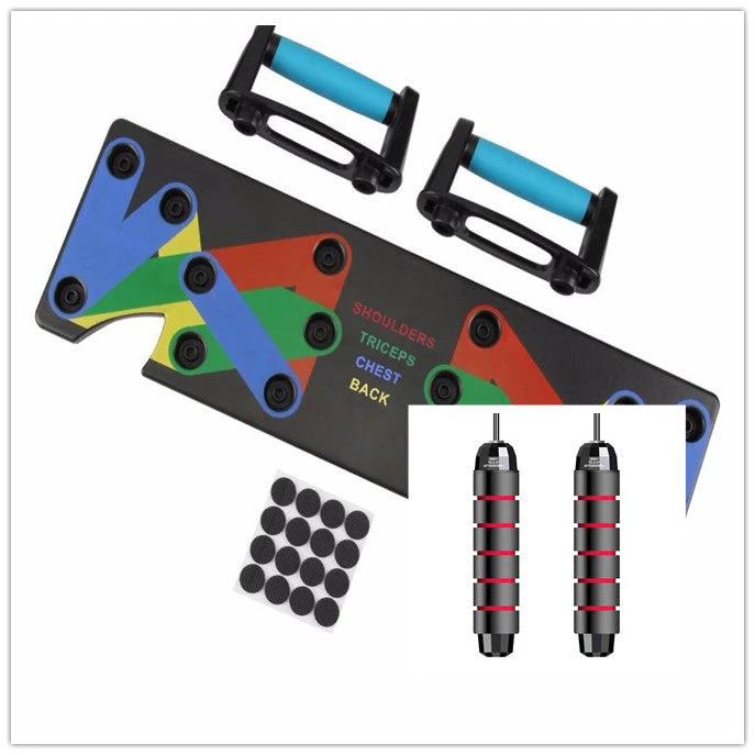 Mandotos 9-in-1 push-up rack and display shelves for bodybuilding, gym training, fitness tools for women and men.