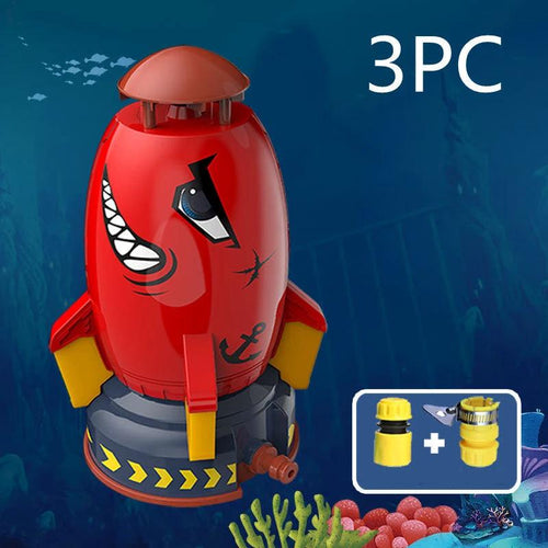 Mandotos outdoor rocket launcher sprinkler toy for kids, water pressure lift garden water spray toy for summer outdoor play.