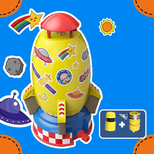Mandotos outdoor rocket launcher toy with water spray, garden lawn sprinkler for kids, summer water pressure play, garden outdoor toy