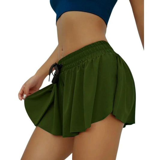 Mandotos scrunch-skirt cycling biker shorts for women, ideal for gym, running, and workout activities.