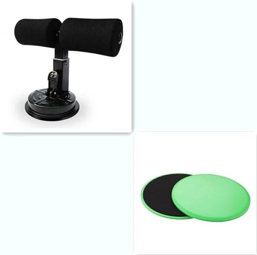 Mandotos sit-up bar trainer attached to a doorway for core exercises, with foam grips for comfort during workouts.