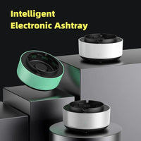 Mandotos smoke removal air purification ashtray with automatic ion purification, portable car ashtray for odor control and clean air.