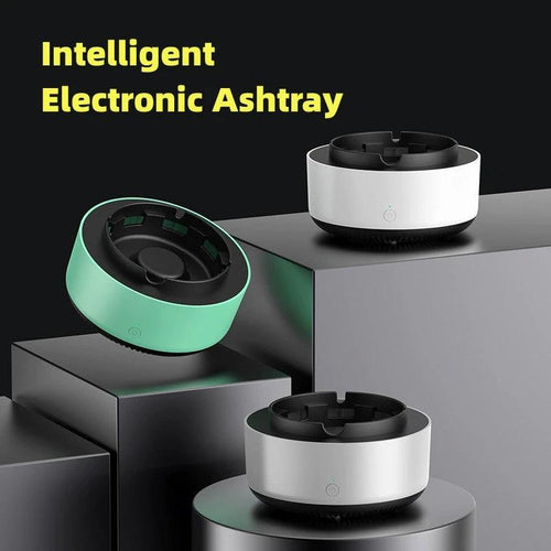 Mandotos smoke removal air purification ashtray with automatic ion purification, portable car ashtray for odor control and clean air.
