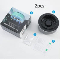 Mandotos smoke removal air purification ashtray with automatic, portable design for car use, featuring anion purification technology.