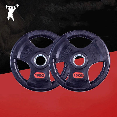 Mandotos special three-hole rubber bag for gym weightlifting barbells, designed to protect and secure barbell weights during workouts