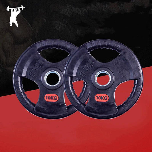 Mandotos special three-hole rubber bag for gym weightlifting barbells, designed to protect and secure barbell weights during workouts