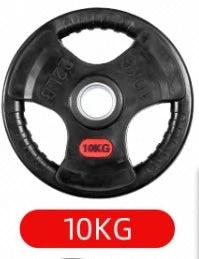 Mandotos three-hole rubber bag for gym weightlifting barbells, designed to protect and secure rubber barbell weights during workouts.