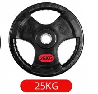 Mandotos three-hole rubber bag for gym weightlifting barbells, protective and durable accessory for rubber barbells.